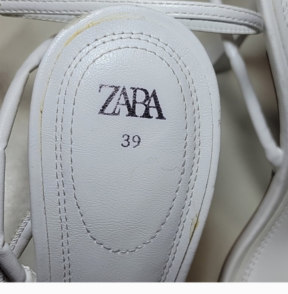 ZARA WHITE Angular Strappy Heels Size 8 - Picture 15 of 15